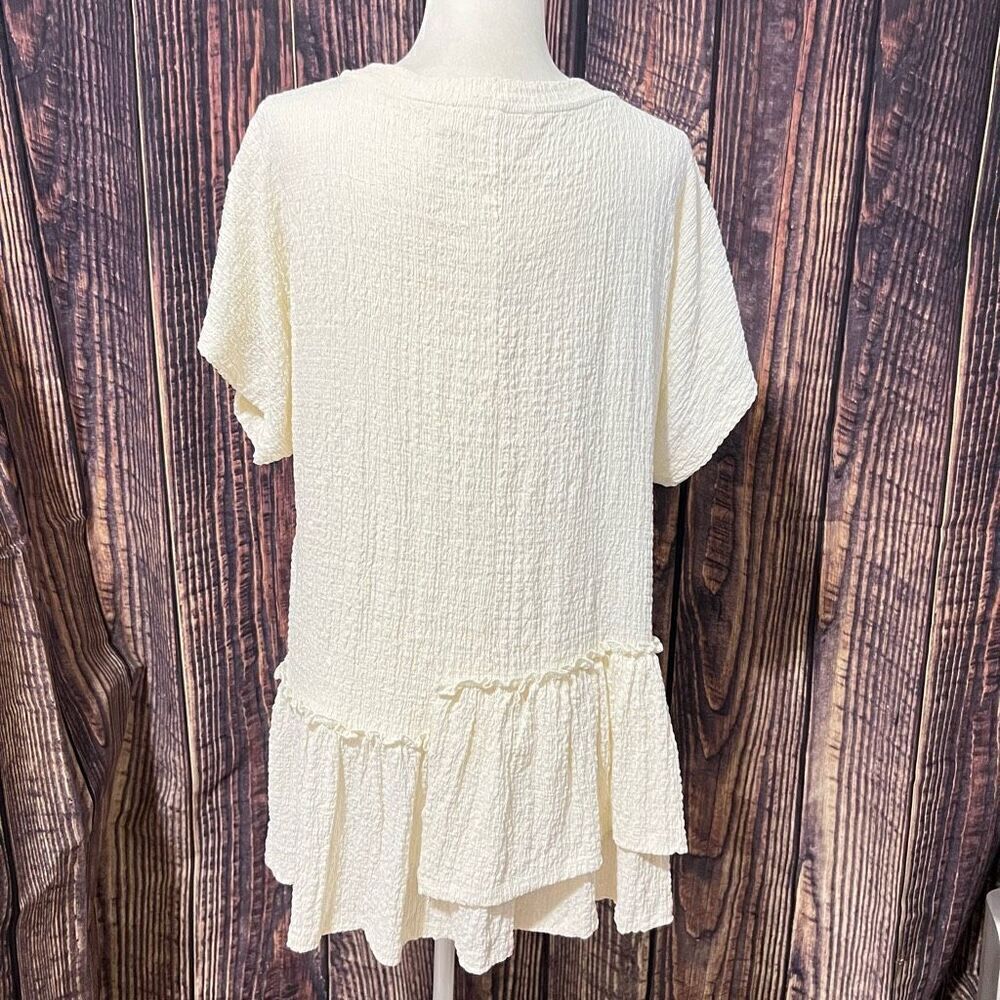 Free People NWT Small Women's White Marni Tiered Tunic Blouse Top - Picture 9 of 11